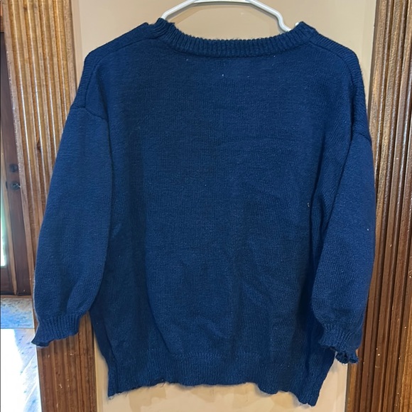 BiBi Blue Crew Neck Sweater with Red Embroidery - Picture 5 of 7